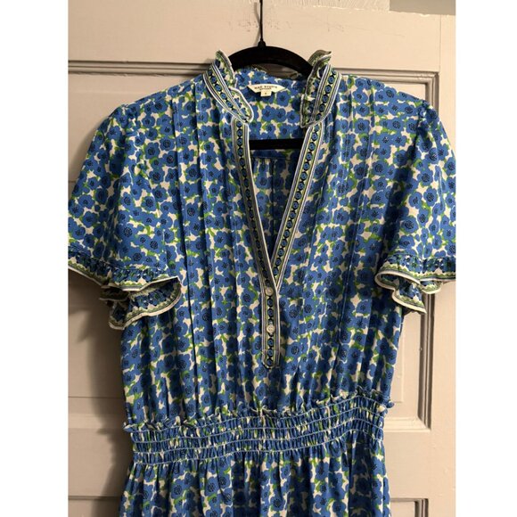Long, short sleeve blue floral dress Max Studio Size Large - Picture 6 of 10